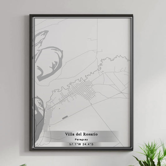 ROAD MAP OF VILLA DEL ROSARIO, PARAGUAY BY MAPBAKES