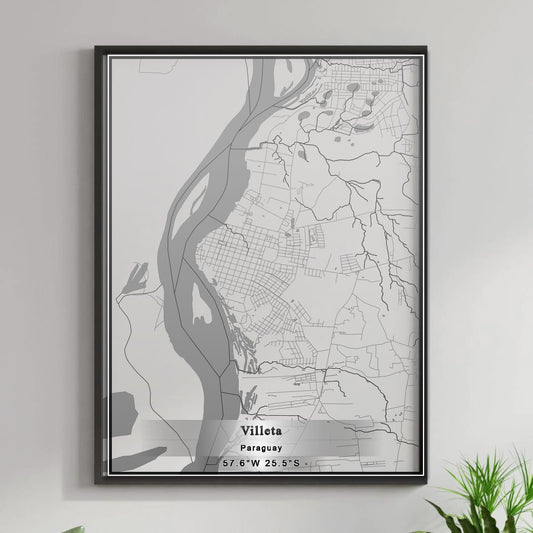 ROAD MAP OF VILLETA, PARAGUAY BY MAPBAKES
