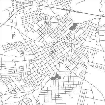 ROAD MAP OF CAACUPE, PARAGUAY BY MAPBAKES