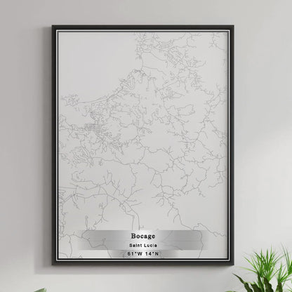 ROAD MAP OF BOCAGE, SAINT LUCIA BY MAPBAKES