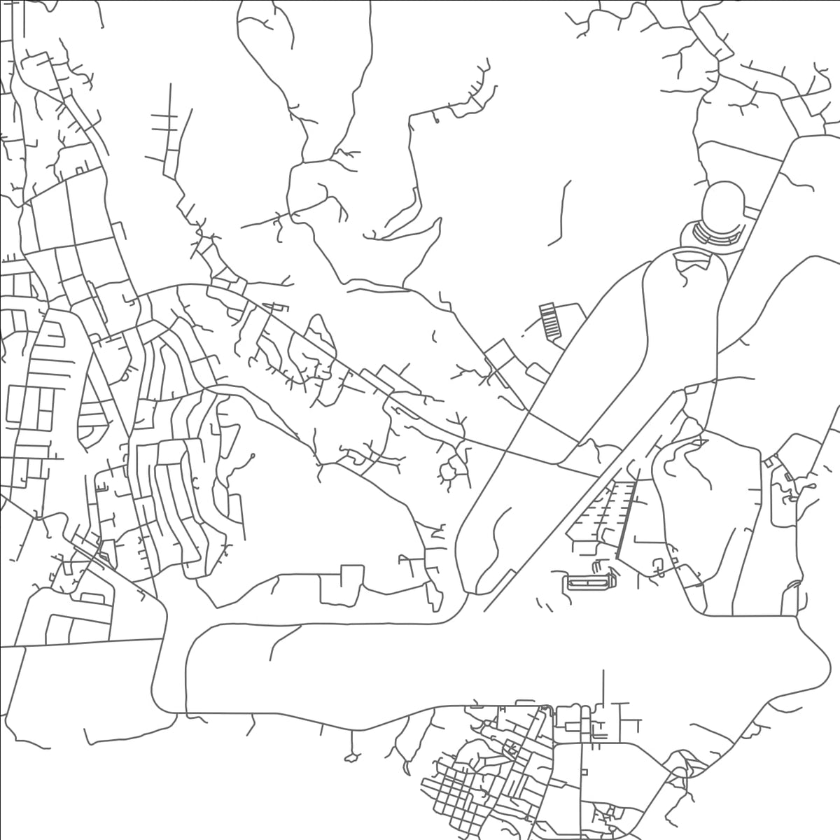ROAD MAP OF LA RESOURCE, SAINT LUCIA BY MAPBAKES