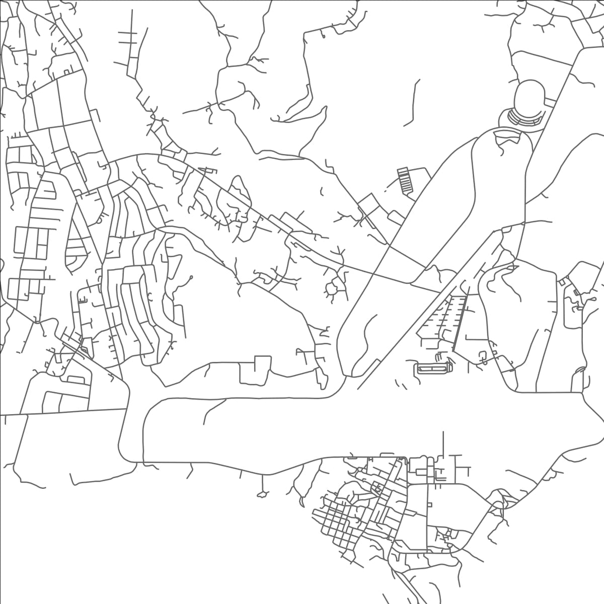 ROAD MAP OF LA TOURNEY, SAINT LUCIA BY MAPBAKES