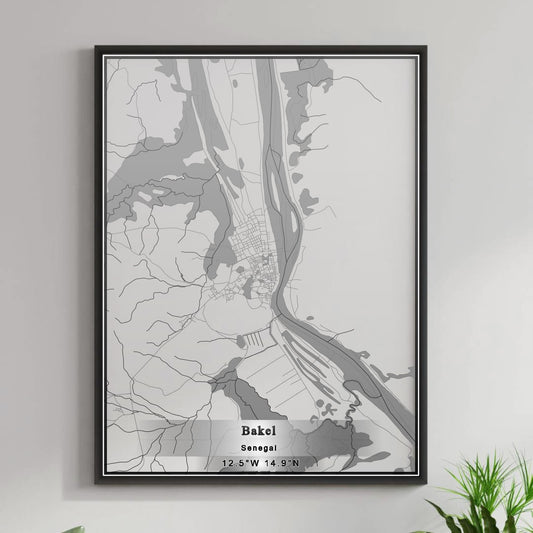 ROAD MAP OF BAKEL, SENEGAL BY MAPBAKES