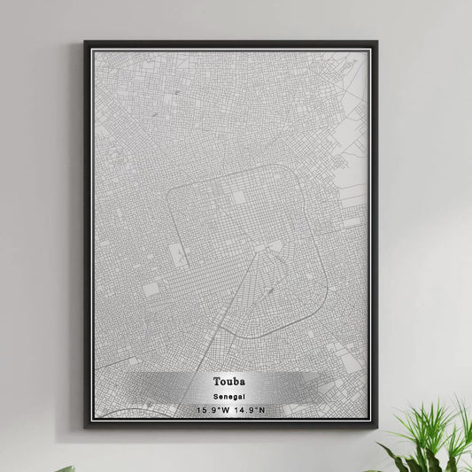 ROAD MAP OF TOUBA, SENEGAL BY MAPBAKES