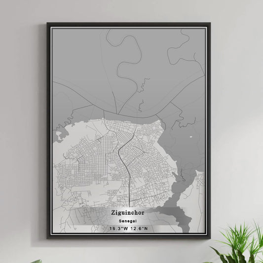 ROAD MAP OF ZIGUINCHOR, SENEGAL BY MAPBAKES