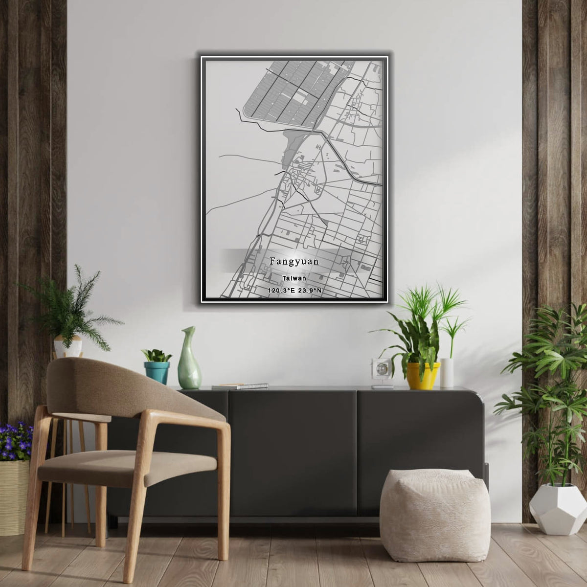 ROAD MAP OF FANGYUAN, TAIWAN BY MAPBAKES