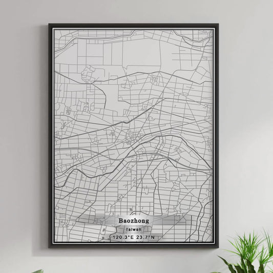 ROAD MAP OF BAOZHONG, TAIWAN BY MAPBAKES