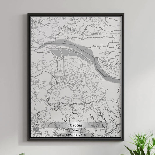 ROAD MAP OF CAOTUN, TAIWAN BY MAPBAKES