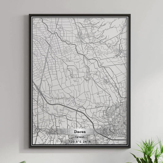 ROAD MAP OF DACUN, TAIWAN BY MAPBAKES