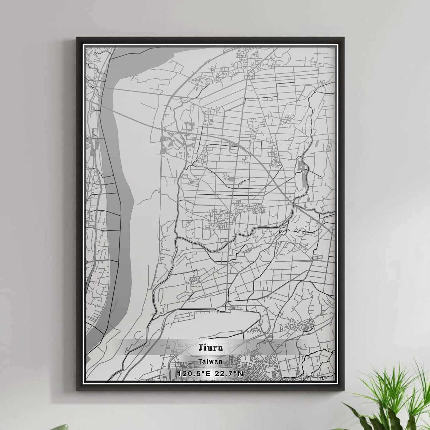 ROAD MAP OF JIURU, TAIWAN BY MAPBAKES