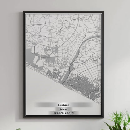 ROAD MAP OF LINBIAN, TAIWAN BY MAPBAKES