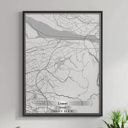 ROAD MAP OF LINNEI, TAIWAN BY MAPBAKES