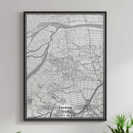 ROAD MAP OF LUODONG, TAIWAN BY MAPBAKES