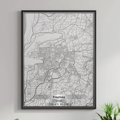 ROAD MAP OF PINGTUNG, TAIWAN BY MAPBAKES