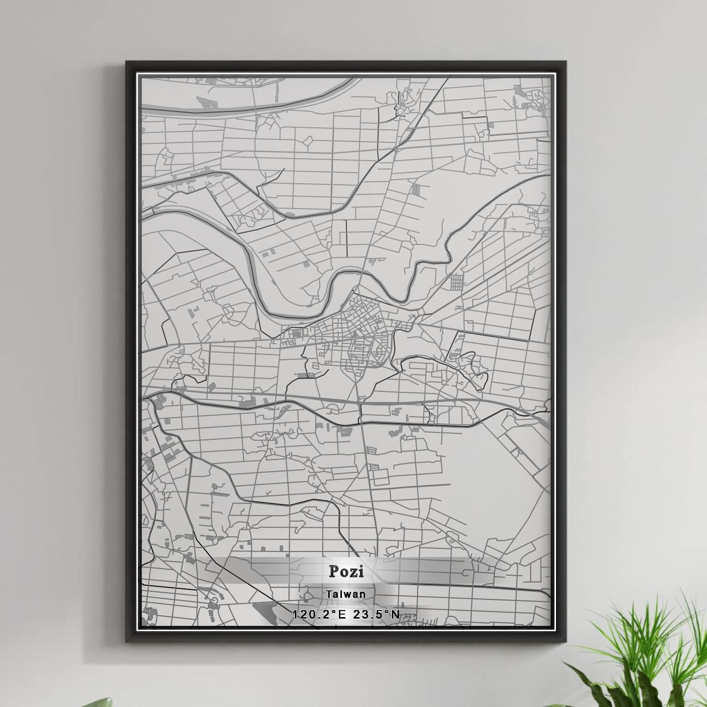 ROAD MAP OF POZI, TAIWAN BY MAPBAKES