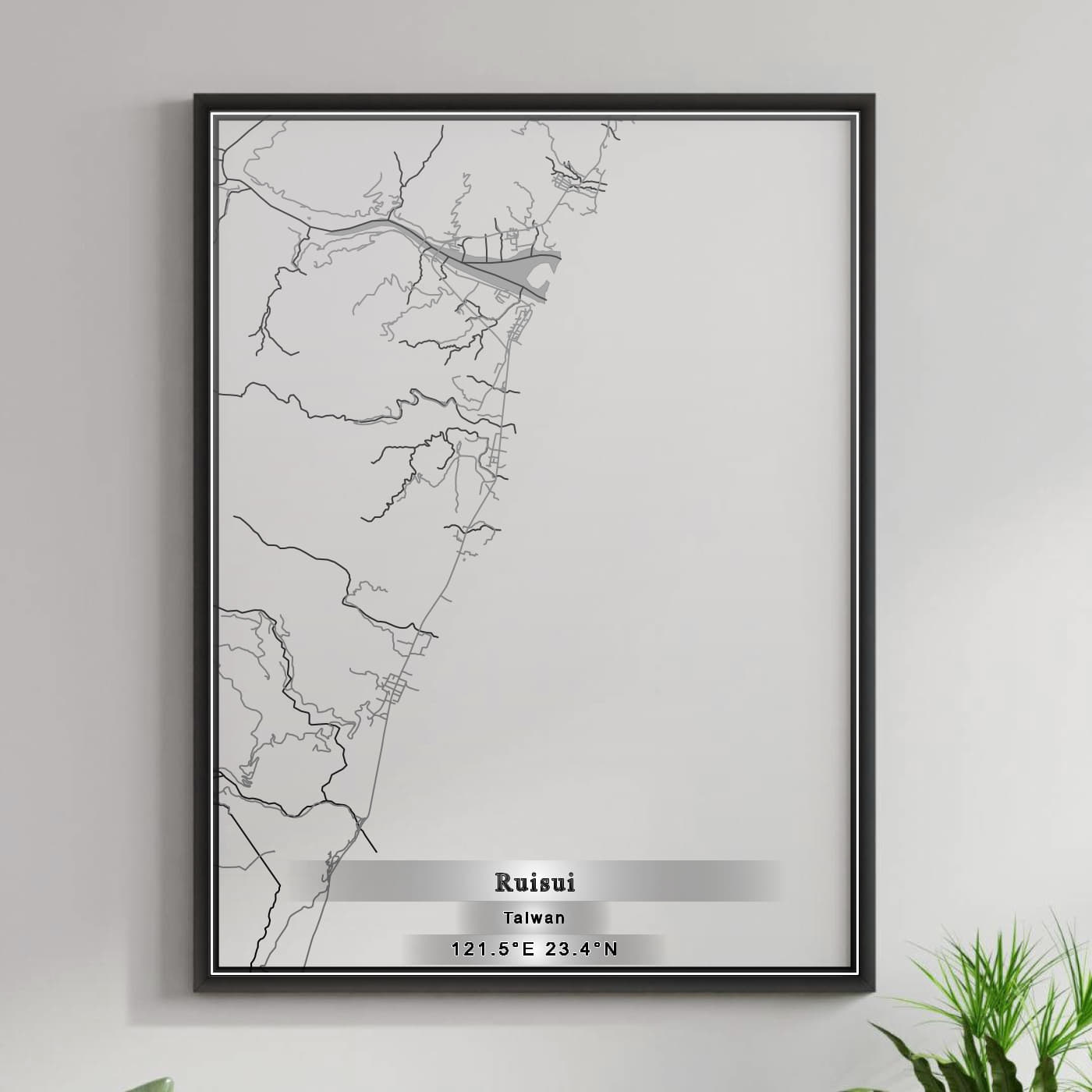 ROAD MAP OF RUISUI, TAIWAN BY MAPBAKES