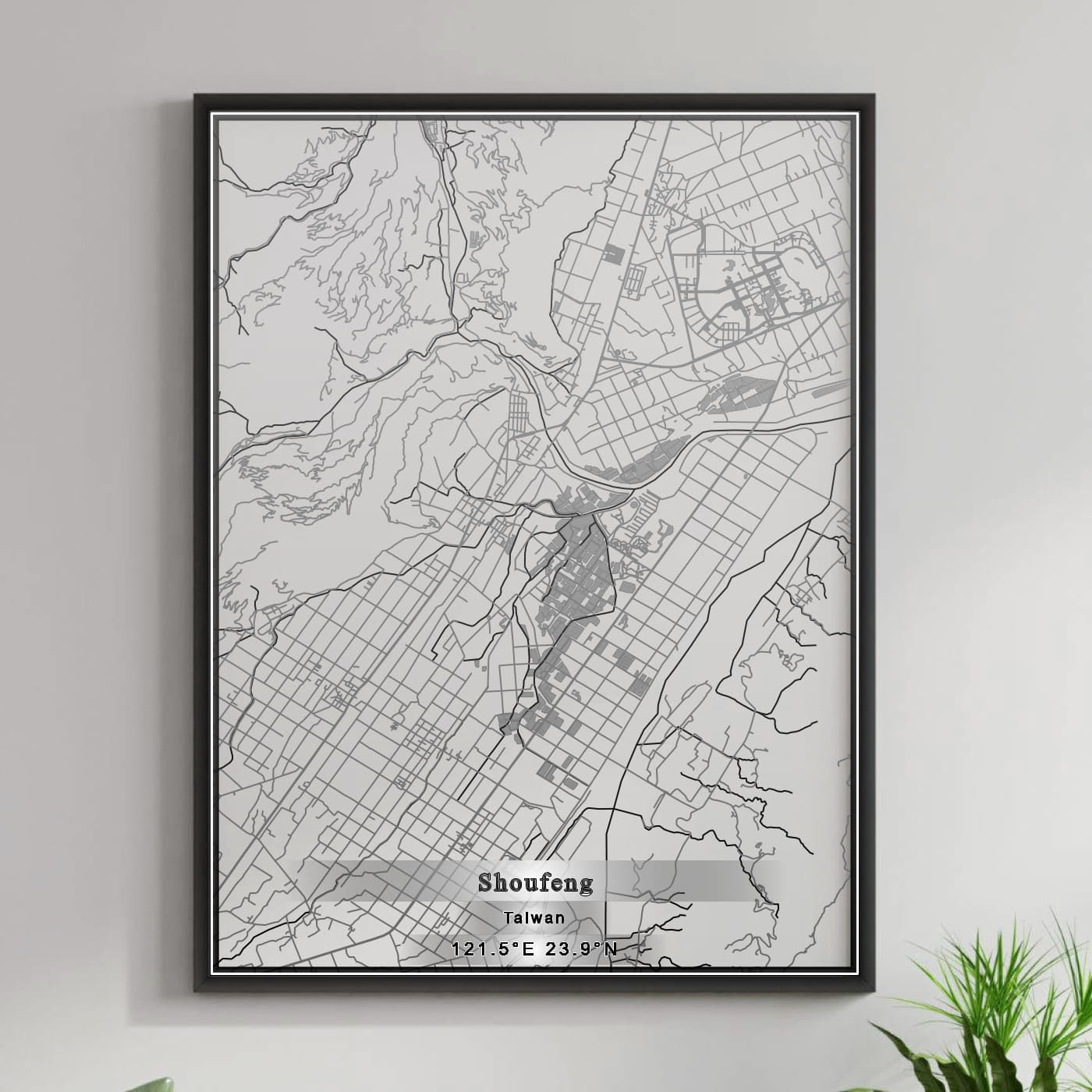 ROAD MAP OF SHOUFENG, TAIWAN BY MAPBAKES