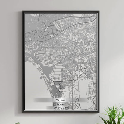 ROAD MAP OF TAINAN, TAIWAN BY MAPBAKES