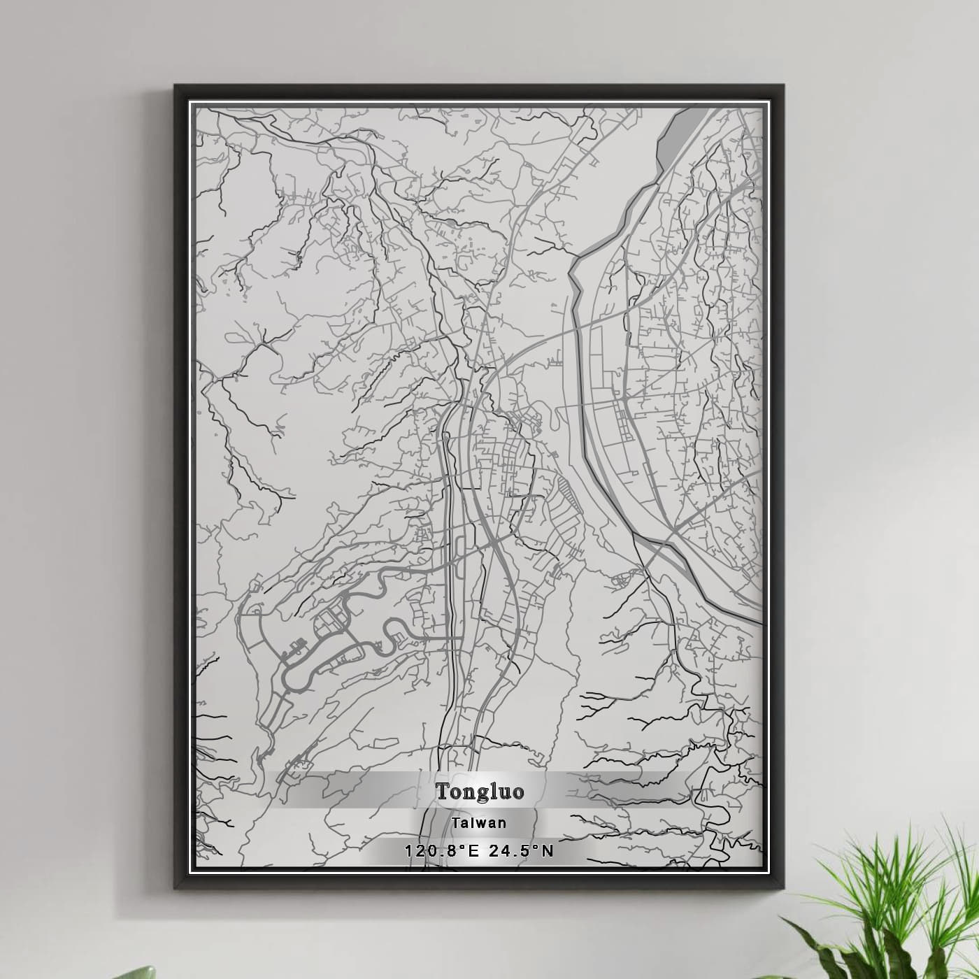 ROAD MAP OF TONGLUO, TAIWAN BY MAPBAKES