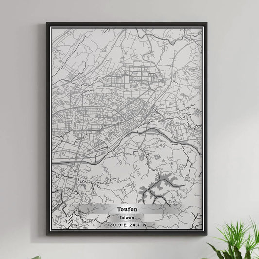 ROAD MAP OF TOUFEN, TAIWAN BY MAPBAKES