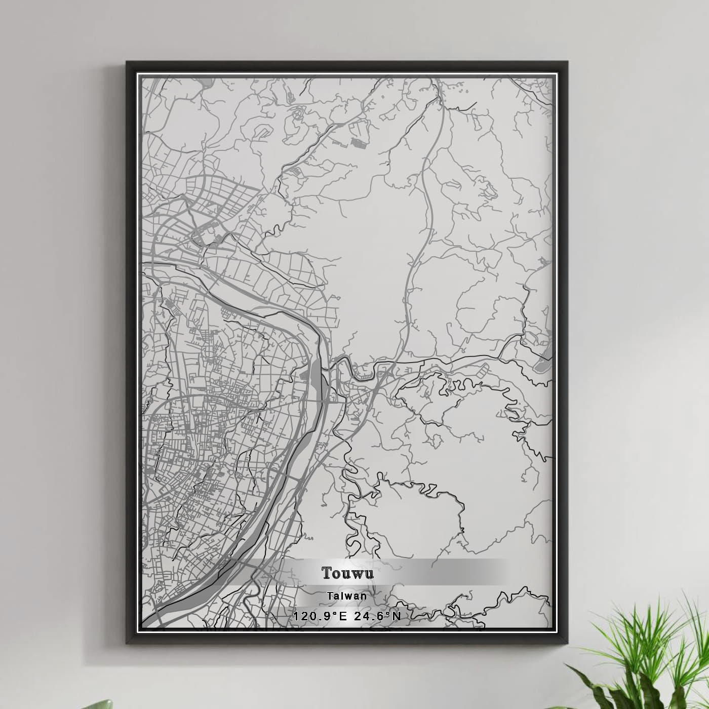 ROAD MAP OF TOUWU, TAIWAN BY MAPBAKES