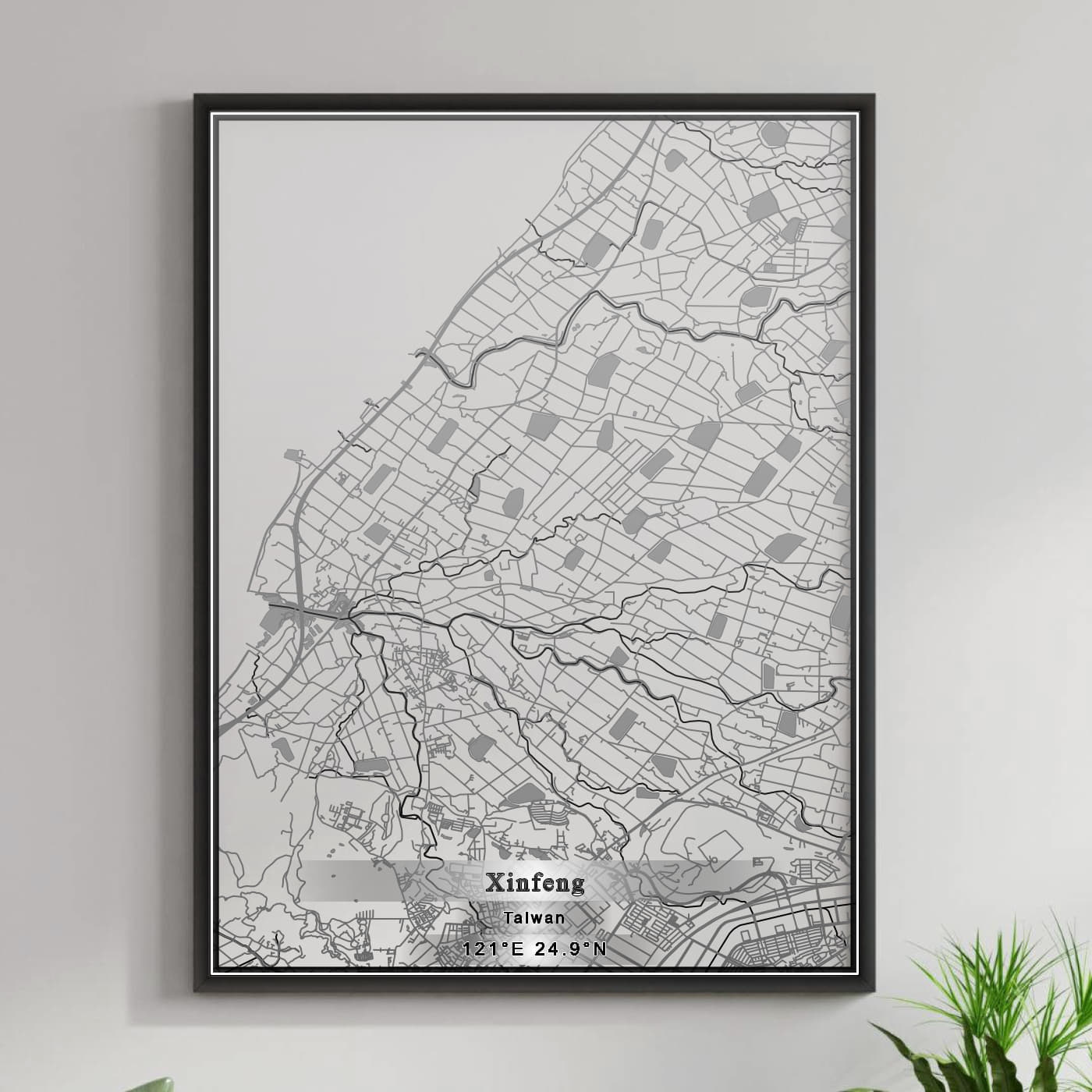 ROAD MAP OF XINFENG, TAIWAN BY MAPBAKES