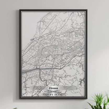 ROAD MAP OF ZHUNAN, TAIWAN BY MAPBAKES