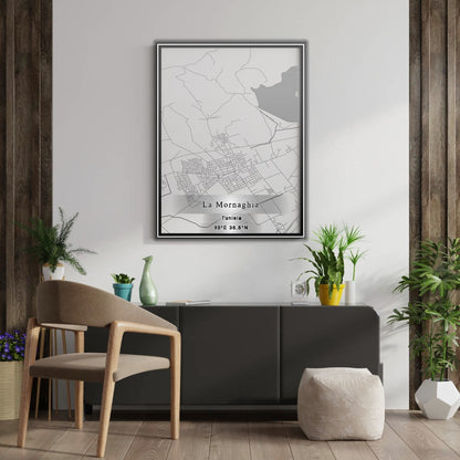 ROAD MAP OF LA MORNAGHIA, TUNISIA BY MAPBAKES