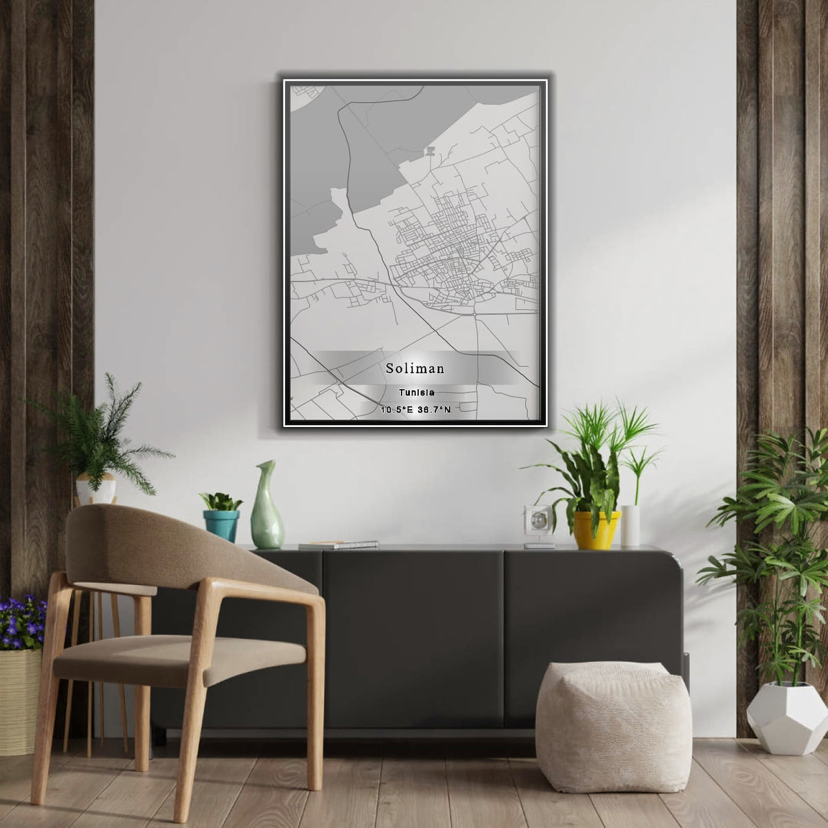 ROAD MAP OF SOLIMAN, TUNISIA BY MAPBAKES