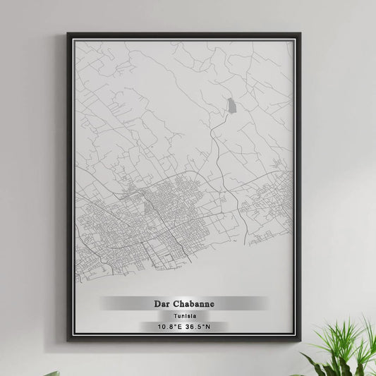 ROAD MAP OF DAR CHABANNE, TUNISIA BY MAPBAKES