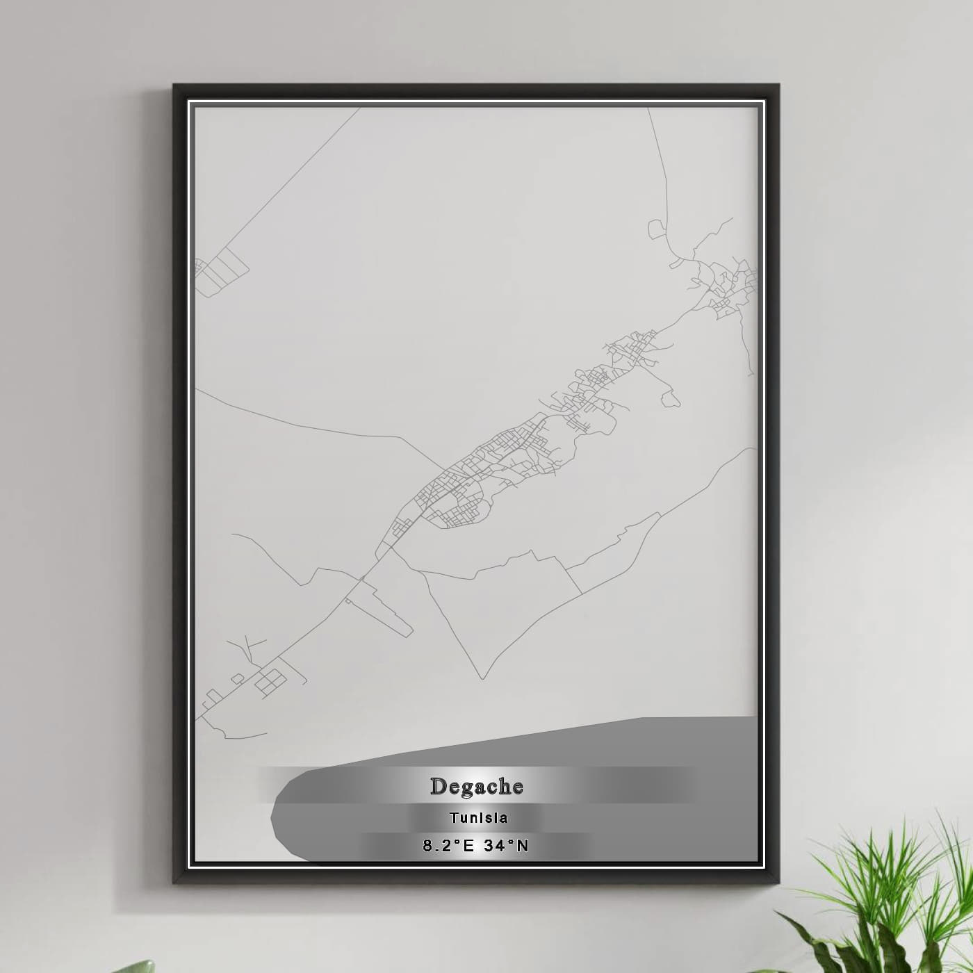 ROAD MAP OF DEGACHE, TUNISIA BY MAPBAKES