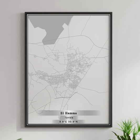 ROAD MAP OF EL HAMMA, TUNISIA BY MAPBAKES