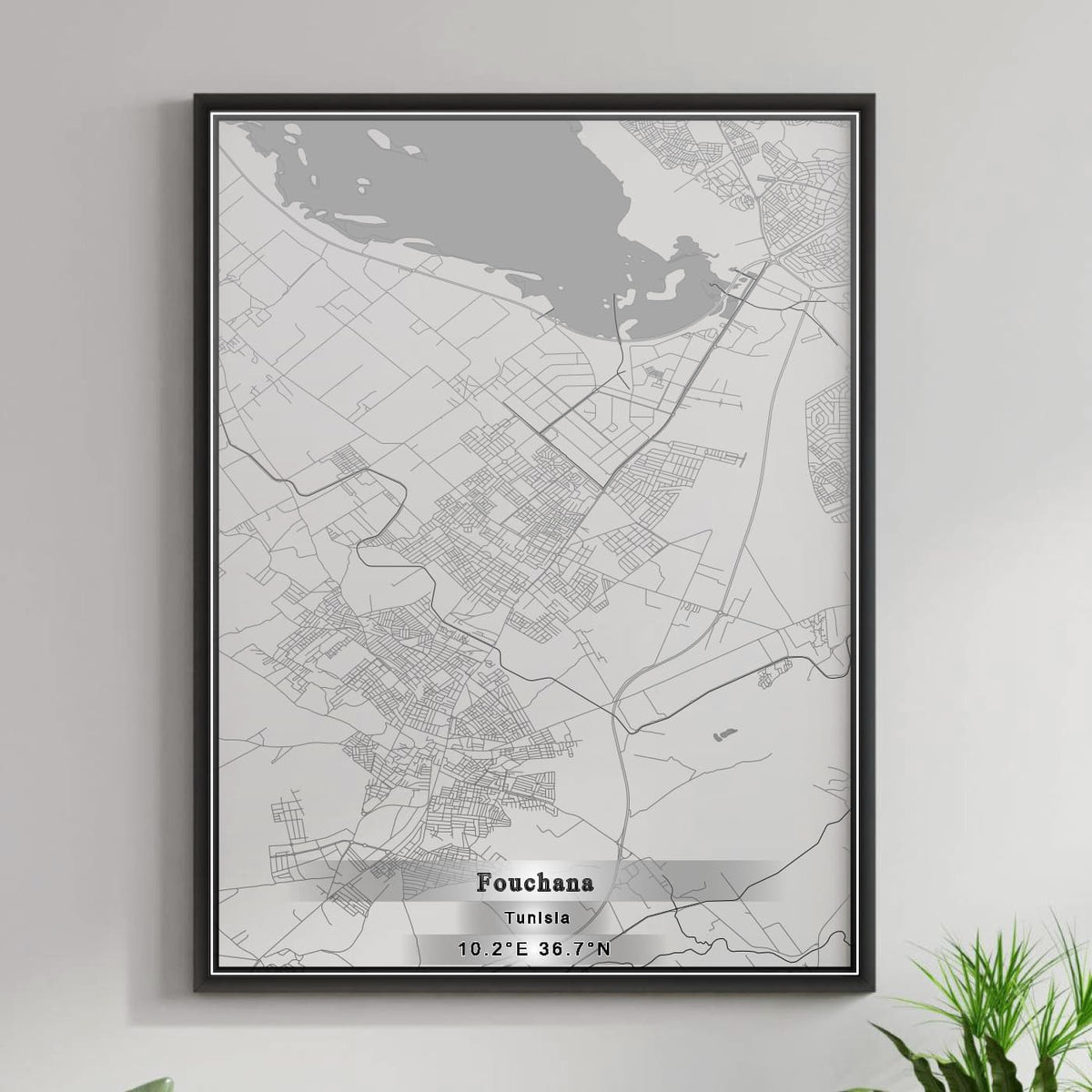 ROAD MAP OF FOUCHANA, TUNISIA BY MAPBAKES