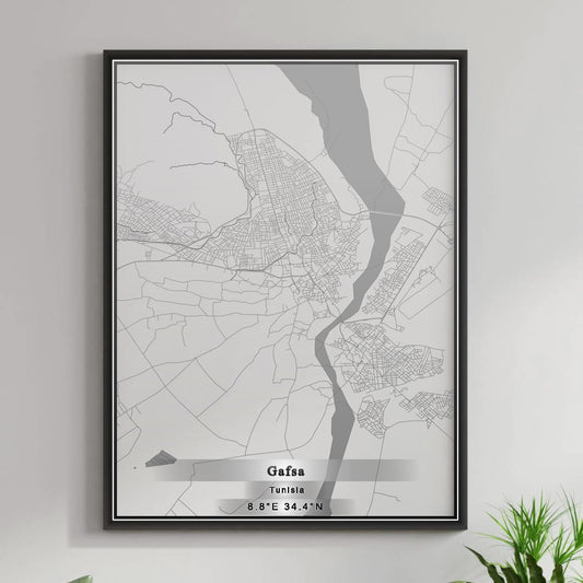 ROAD MAP OF GAFSA, TUNISIA BY MAPBAKES