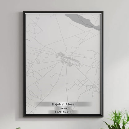 ROAD MAP OF HAJEB EL AÏOUN, TUNISIA BY MAPBAKES