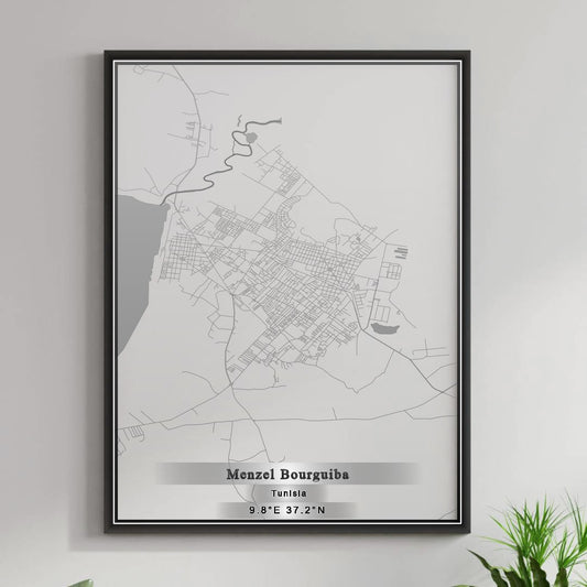 ROAD MAP OF MENZEL BOURGUIBA, TUNISIA BY MAPBAKES