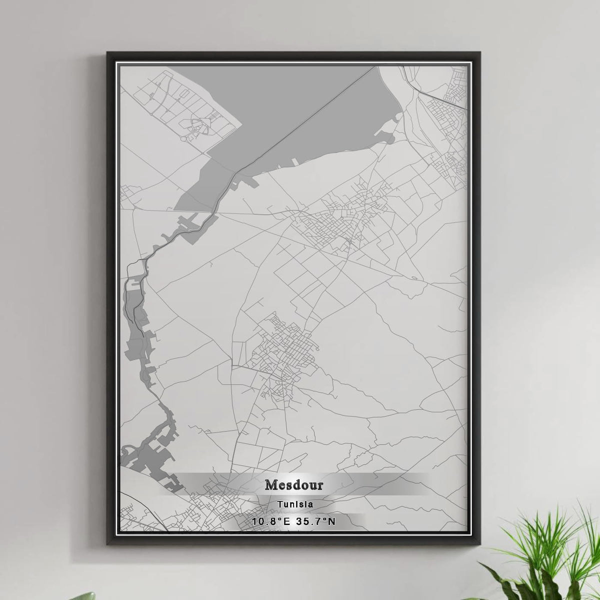ROAD MAP OF MESDOUR, TUNISIA BY MAPBAKES