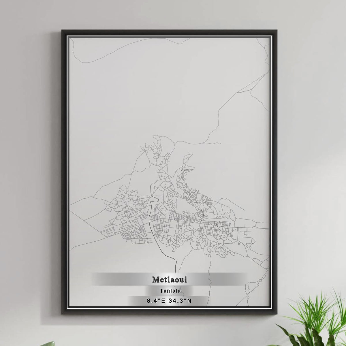 ROAD MAP OF METLAOUI, TUNISIA BY MAPBAKES