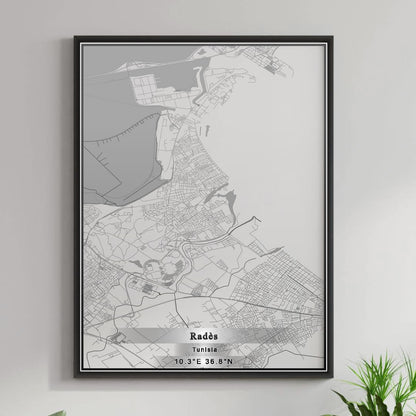 ROAD MAP OF RADÈS, TUNISIA BY MAPBAKES