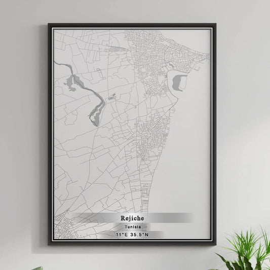 ROAD MAP OF REJICHE, TUNISIA BY MAPBAKES