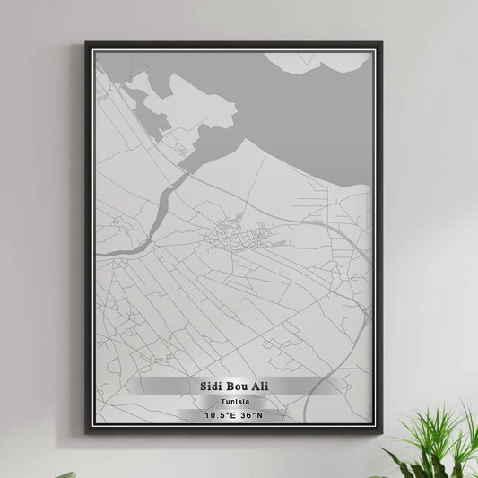 ROAD MAP OF SIDI BOU ALI, TUNISIA BY MAPBAKES