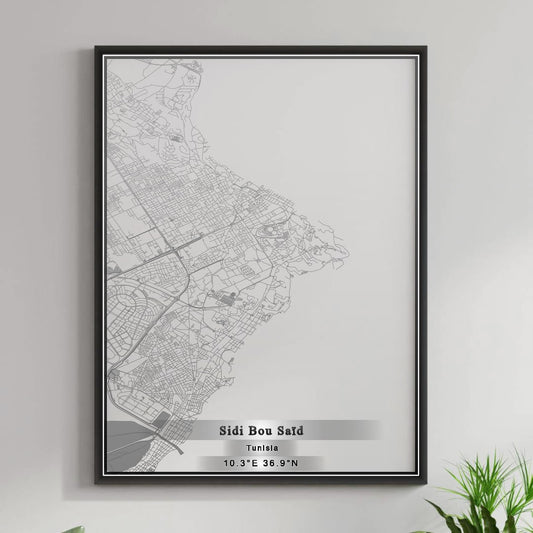 ROAD MAP OF SIDI BOU SAÏD, TUNISIA BY MAPBAKES