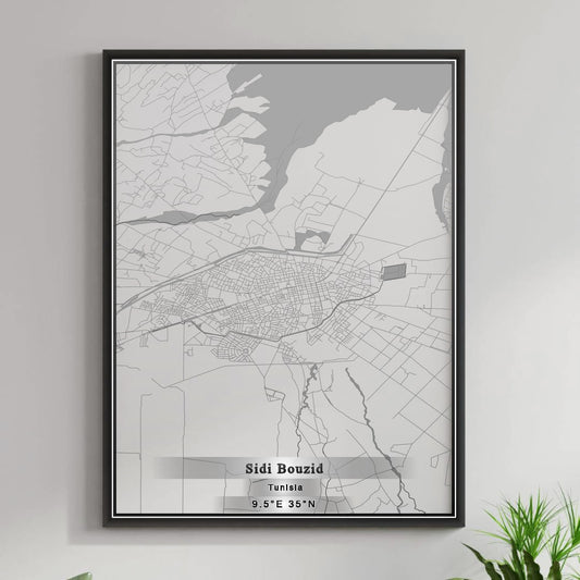 ROAD MAP OF SIDI BOUZID, TUNISIA BY MAPBAKES