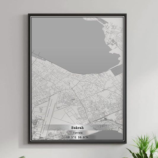 ROAD MAP OF SUKRAH, TUNISIA BY MAPBAKES