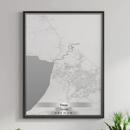 ROAD MAP OF TINJA, TUNISIA BY MAPBAKES