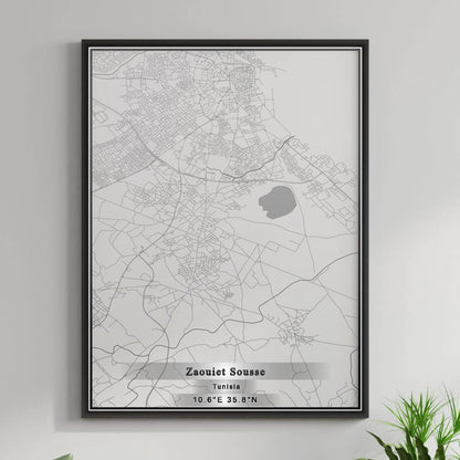 ROAD MAP OF ZAOUIET SOUSSE, TUNISIA BY MAPBAKES