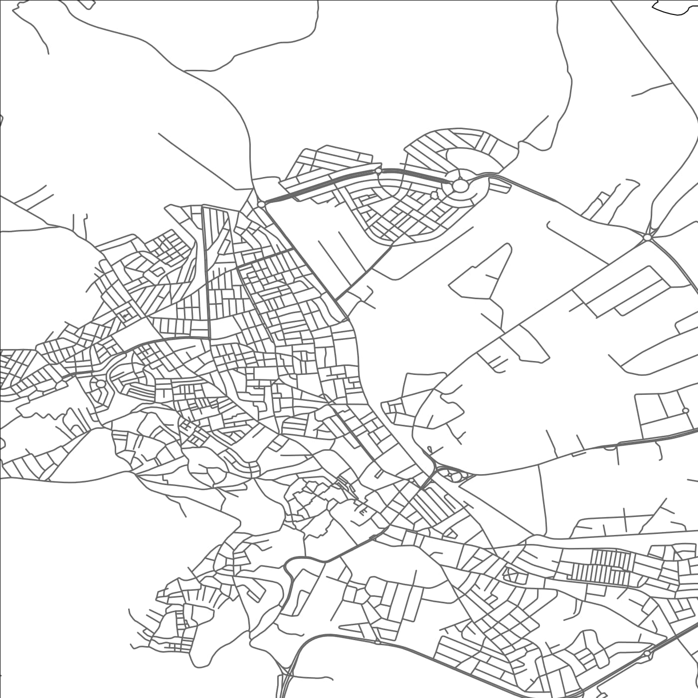 ROAD MAP OF BÉJA, TUNISIA BY MAPBAKES