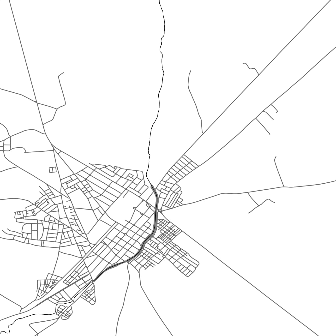 ROAD MAP OF DAHMANI, TUNISIA BY MAPBAKES