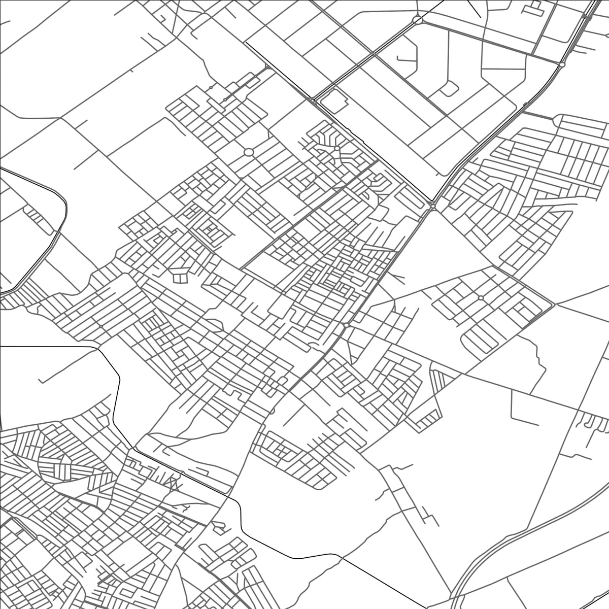 ROAD MAP OF FOUCHANA, TUNISIA BY MAPBAKES