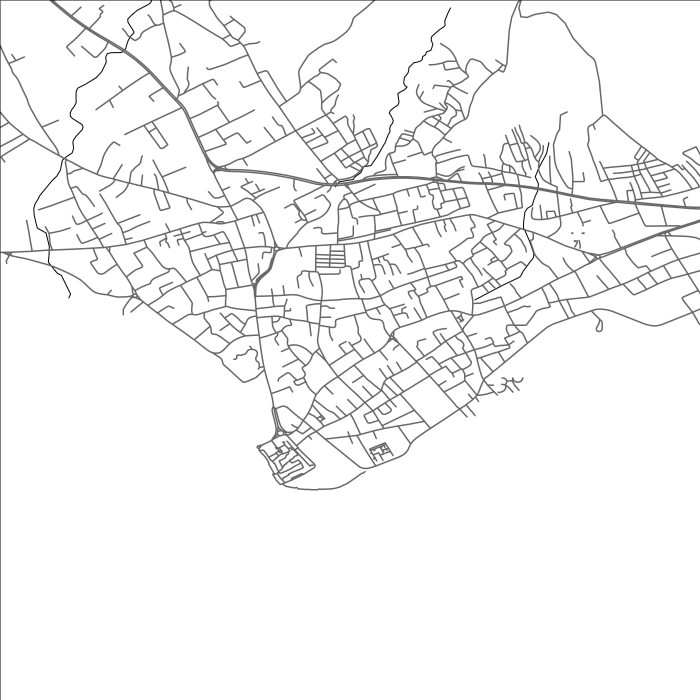 ROAD MAP OF HAMMAMET, TUNISIA BY MAPBAKES